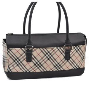 Burberry Nova Check Canvas Satchel Bag